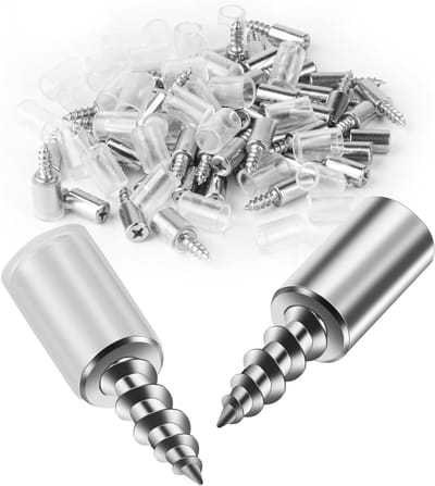 SnelShoppen - 70 Stuks Planksteunen 7.5mm, Metalen Kast Plankpennen, Zelfborende Schroeven voor Kast Laminaat Steunen, Ondersteuningspennen voor Kledi