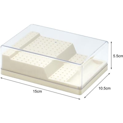 Boîte de stérilisation porte-fraise dentaire 168 trous Étui en plastique pour foret Support diamant Bloc Outils de dentiste Stockage désinfection white