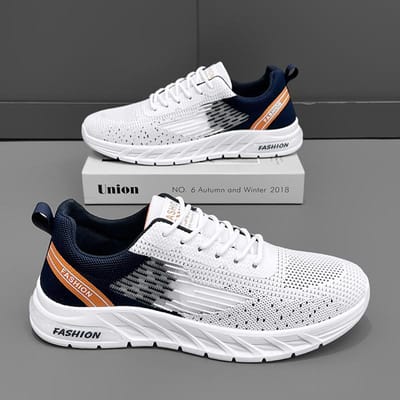Heren Hardloopschoenen Ademend Gebreid Sport Sneakers Demping Lichtgewicht Casual Gym Atletische Trainers Joggen Tennisschoenen 39 gray