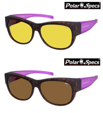 Combinatievoordeel Polar Specs® Overzet Nachtbril + Overzet Zonnebril PS5097 – Mat Havana Roze – Polariserend – Medium – Dames