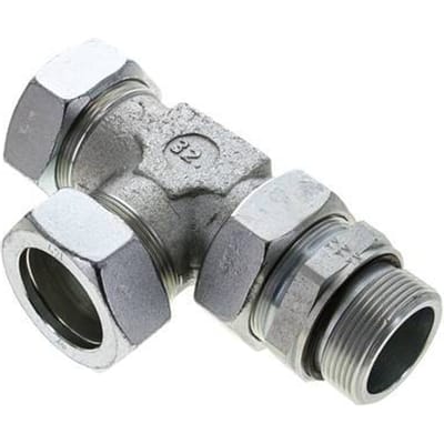 42L & G1-1/2'' Verzinkt Stalen L-Snijringkoppeling Buitendraad 160bar Verstelbaar ISO 8434-1