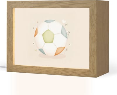 Nachtlampje 20x15 cm - Kinder lampje - Voetbal - Rond - Pastel - Tafellamp kinderkamer - Slaapkamer lamp - Bedlamp kinderen - Kinderlampje stopcontact - Wandlamp babykamer - Nachtlampjes