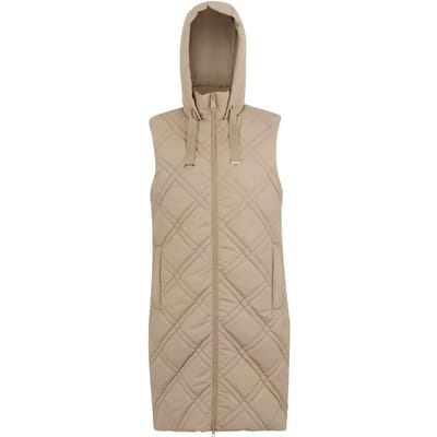 Rurietta lange donzen gilet bodywarmer met capuchon voor dames