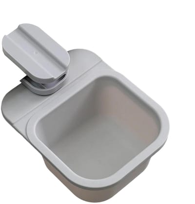Mini Prullenbak - Kleine Afvalemmer - Bureau Organisatie - Draaibare Basis - 14.5L x 17.5B cm - Puur Grijs