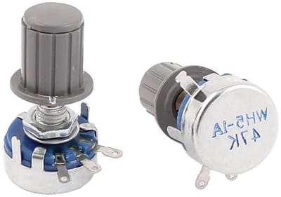 Potentiometer - Regelaar - Volume aanpassen - Carbon compositie - 47K Ohm - Zilverkleurig