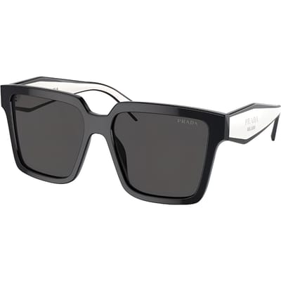 Prada Vierkante Zonnebril Met Logo Dames zonnebril Zwart PR24ZSF1AB5S057 Basic Packaging-Eyeglass Case+Box,57