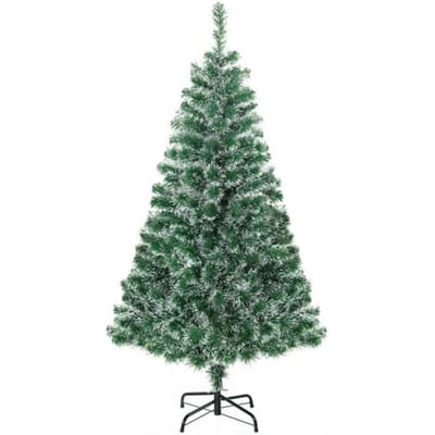 Sapin de Noël artificiel - MUVOE - 1,5 m - 416 branches - Base métallique - Effet enneigé blanc