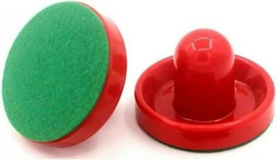 Airhockey Pushers - Tafelspel Accessoires - Spelplezier Vergroten - Met Vilt Bodem - 96mm Diameter - Rood