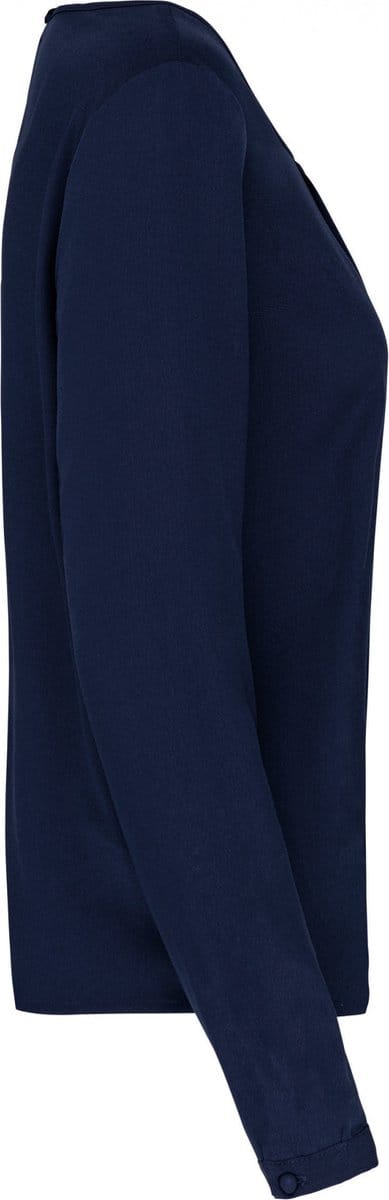 Kariban Damesblouse in crêpe met lange mouwen K5003 - Deep Sea Blue - 42 NL (44 FR)