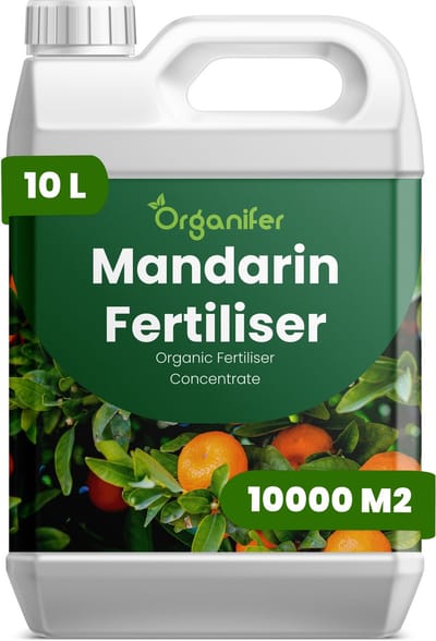 Vloeibare Meststof Voor Mandarijnboom 10 L Voor 10000 M2 - Npk 2-1-8 - Ondersteunt Krachtige Kroonontwikkeling En Evenwichtige Boomgroei - Verbetert De Bloei - Vruchtzetting En De Zoetheid Van Mandarijnen - Organifer
