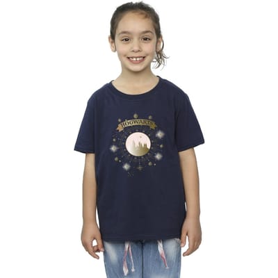 Harry Potter Meisjes Zweinstein Yule Ball Katoenen T-Shirt (Marineblauw)