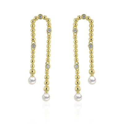 Luna-Pearls - 315.0473 - Oorbellen - Dames - 925er Zilver ve Roségouduld - Zoetwatercultuurparel en Zirkonia