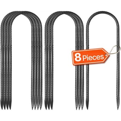 VEVOR grondankers, 304,8 x 82,04 mm, U-type met 8 mm diameter, gegalvaniseerde tentharingen, grondankers, grondpennen, haringen, voor tenten, luifels, kamperen, trampolines, bloemenstandaards (8 stuks)