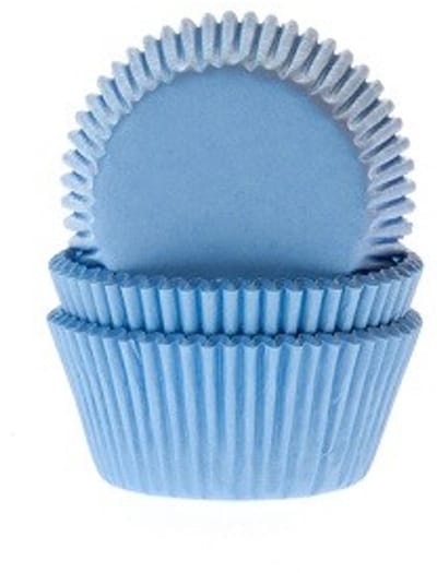 House of Marie Mini Cupcake Vormpjes - Sky Blue - pk/60 - Baking Cups voor Muffins en Cupcakes