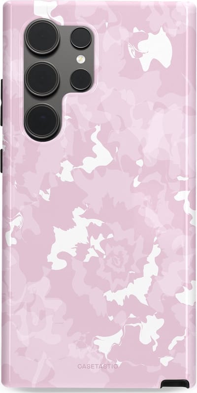 Casetastic Hoesje Geschikt voor Samsung S24 Ultra - Stijlvolle Beschermende Duo-layer Case - Roze wervels