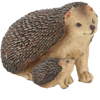 Esschert Design dieren beeldjes - egel met jong - 16 x 11 - bosdieren - polyresin - decoratie - tuin en huis