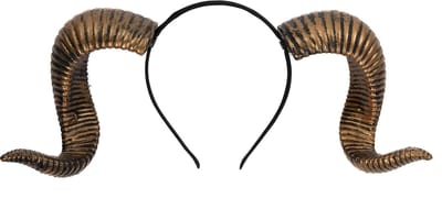 KIMU® Haarband Hoorns Goud Diadeem - Griekse God Ram Bok - Haar Band Halloween Eng Spooky Griezel Monster Dames Heren Duivel Demoon Festival