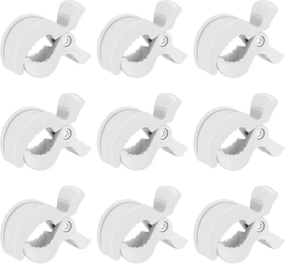 9 Stuks Kinderwagenclips voor Bevestiging van Speelgoed en Zonwering - Wit