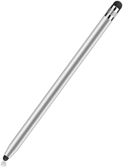 SBG Universele Stylus Pen Met Twee Zachte Punten | Comfortabel Balontwerp | Handig voor Onderweg | Zilver