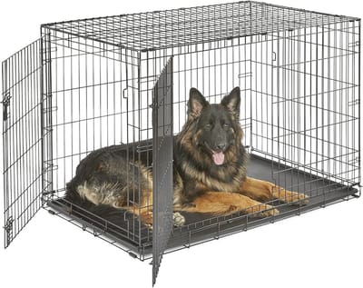 Verbeterde dubbele hondenkrat 121,92 cm voor kleine rassen - Ideaal voor training en comfort