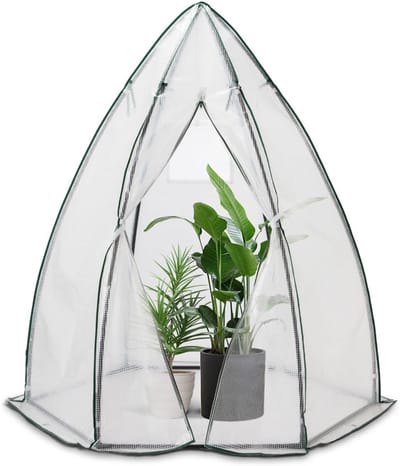 Famanu - Foliekas 160×160×180 cm - Structuurbestand Winterkas, Conisch Metalen Frame, Waterdicht Voor Balkon & Tuin - Wit