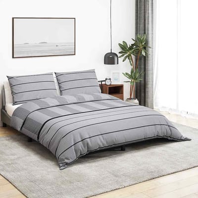 vidaXL - Dekbedovertrekset - 200x200 - cm - katoen - lichtgrijs