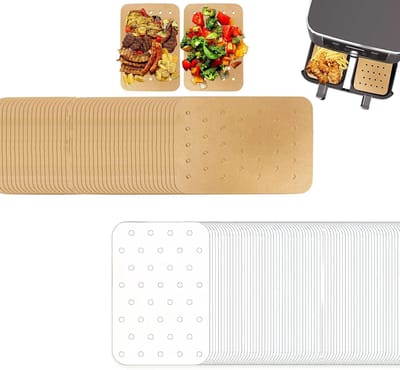 SnelShoppen - 400 Stuks Bakpapier voor Airfryer en Oven - Niet Plakkerig, Waterproof, Vetbestendig - Perforated Parchment Paper - Multi-Kleur (14x20.5