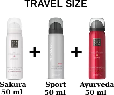 Rituals Combi Set - Travel Shower Gels Set - Sakura 50 ml - Ayurveda 50 ml - Sport 50 ml - Doucheschuim - Douchegels