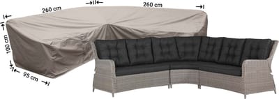 Raffles Covers Loungeset hoes dining - 260 x 260 H: 100 cm - RDLHS260 - Waterdicht - Ademend - UV-bestendig - Elastisch rijgkoord - Beschermhoes tuinmeubelen