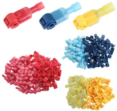 T-Tap Draadconnectoren - Elektrische Connectoren Kit - Snel Bedrading Aanleggen - Zelfstrippende Connectoren - 150 Stuks - Rood Blauw Geel