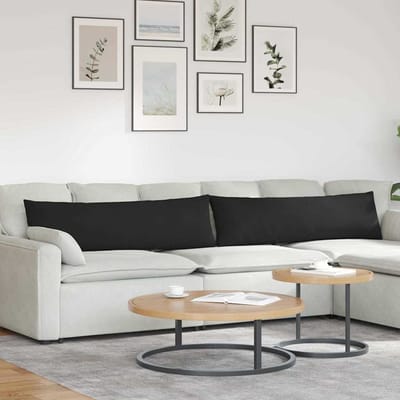 vidaXL - Zitkussens - 2 - st - Stof - Zwart - 145 - x - 40 - cm
