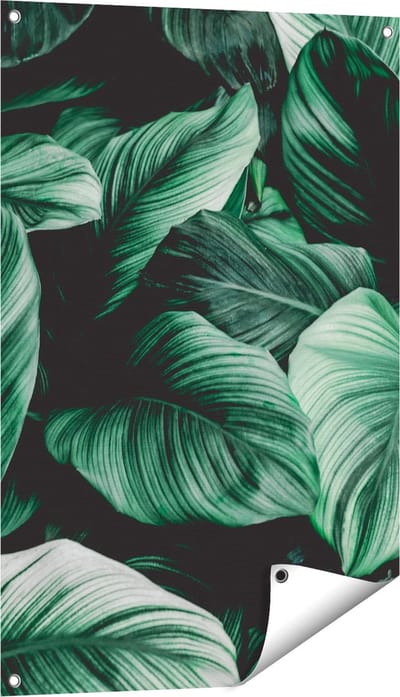 Gards Tuinposter Tropische Groene Bladeren - 60x90 cm - Tuindoek - Tuindecoratie - Wanddecoratie buiten - Tuinschilderij