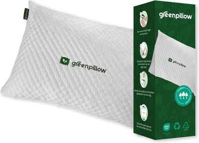 GreenPillow Hoofdkussen - Makkelijk afstellen - Vermindert Nekklachten - Geschikt voor rug-,zij- en buikslapers - Traagschuim - Milieuvriendelijk - 1 Kussen = 3 Bomen - Pillow - 30 Nachten Proefslapen