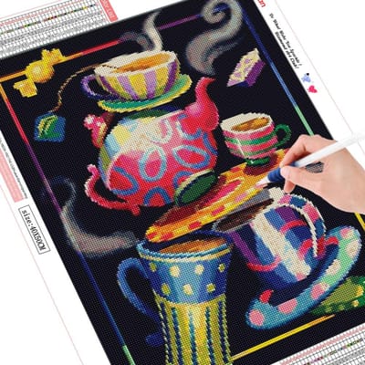 5D diamant schilderij koffie schilderij met diamant volledige diamant mozaïek cartoon diamant borduurwerk 20X30 gray