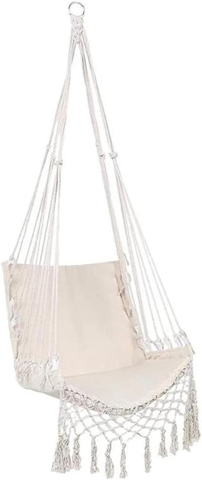 Hangmat Stoel - Hangstoel Swing - Ontspannen Buiten - Handgemaakte Etnische Stijl - 100 x 55 cm - Wit