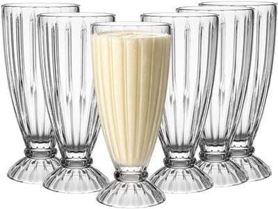 Alessandro ijscoupe Venice - 6x stuks - glas - kristal - 360 ml - 18 x 8 cm - ijs schaaltjes