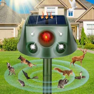 Buiten Ultrasone Dierenverjager met Infrarood Sensor – Variabele Frequentie Knaagdieren, Slangen, Katten Afweermiddel