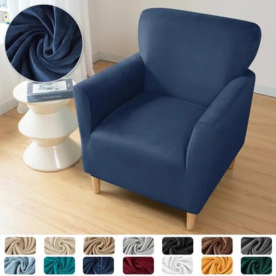 Zachte Fauteuilhoezen Elastisch Fluweel Club Kuipstoel Bankhoezen voor Woonkamer Eénpersoonsbankhoezen Thuis Bar Counter Hotel