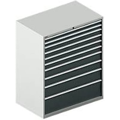 Schäfer Shop Select Ladekast  64-36, 10 schuifladen, tot 75 kg, B 1193 x D 725 x H 1450 mm, lichtgrijs/antracietgrijs