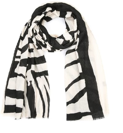 Zebraprint Wintersjaal (90x180cm) – Elegant & Contrastrijk