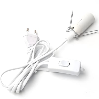 TuseRxln Zoutlamp Snoer - E14-lichtsnoer - 1.8 M Met Schakelaar En Standaardstop - 1 - Voor Zoutlampen Wit