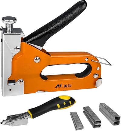 3-in-1 Nietmachine voor Hout - Handmatig Nagelpistool met Klemmen en Regelbare Schietkracht