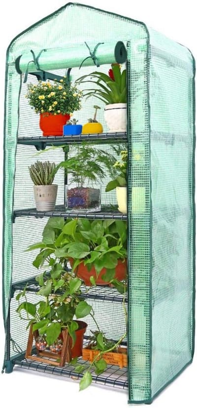 Kleine Tuinkas - Groen Huisje - Planten Beschermen - Versterkte Vervanging - 69x49x155cm - Meerkleurig