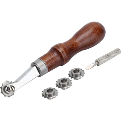 Lederbewerking Afstandshouder Set Afstandsgereedschap Over Steeklijn Markeerwielen DIY Lederen Ponsgereedschap brown