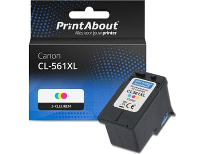 PrintAbout huismerk Inktcartridge CL-561XL (CL-561XL) 3-kleuren Hoge capaciteit Geschikt voor Canon