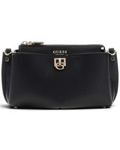 Guess Witte Mini Crossbody Vrouw Zwart in synthetisch materiaal met Triangle Front Logo