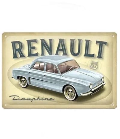 Metalen Bord 20x30 cm Renault Dauphine