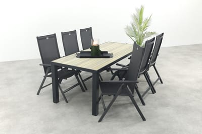 Hartman Napoli/Nola verstelbare tuinset 210x90 cm. - Antraciet/Houtlook