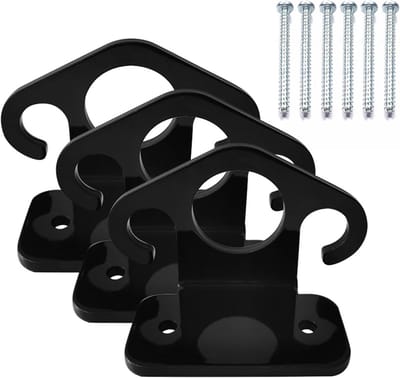 Muurankers Set - Fitness Haken - Krachttraining Thuis - Roestvrij Metaal - 3 Stuks - Zwart