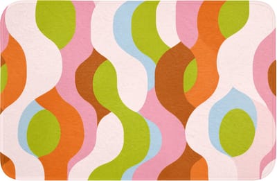 WC mat 60x40 cm - Antislip - Abstract - Vormen - Roze - Toiletmat - Vloermat - Douchemat - Toilet tapijt - Toiletmatten
